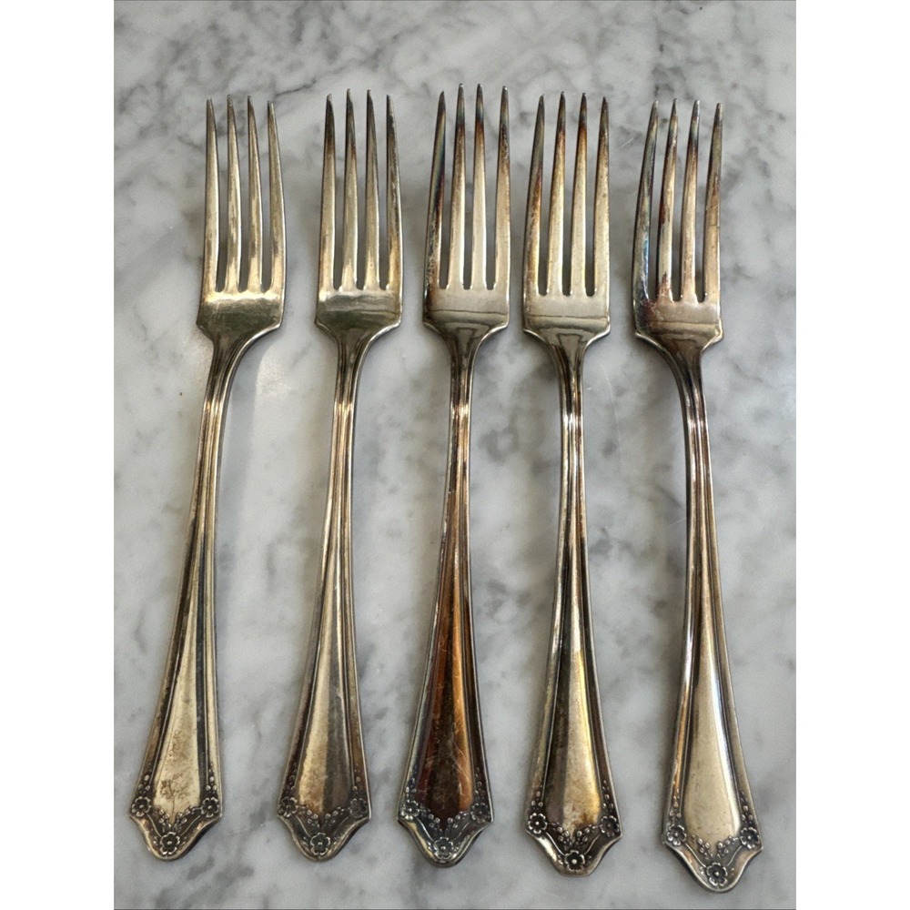 11 Oneida Community  Primrose 7 1/2 Inch Forks Set Of 5